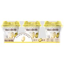 蒙牛 每日鲜酪风味酸奶 榴莲味 100g 3杯 低温发酵乳
