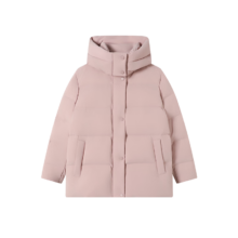 京东京造 羽绒服女 90鸭绒泡芙短款 柔雾粉 M 25冬季新款厚款外套
