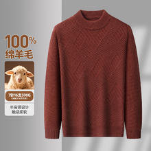 杉杉 男士绵羊毛纯羊毛衫重磅590G