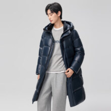 雪中飞 男鹅绒321g冲绒 黑曜石羽绒服