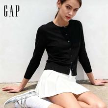 再降价：盖璞 GAP 女装2025秋季新款纯棉圆领针织衫开衫毛衣
