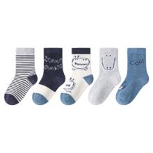 斑比 儿童袜子 精梳棉男女孩童袜大童宝宝秋冬中筒袜 秋冬款儿童袜子 5双