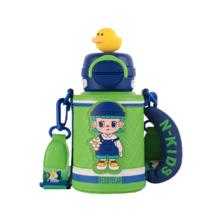 杯具熊 BEDDYBEAR 开口笑双饮盖儿童保温杯 316钢 600ML 小怪兽 吸管水杯