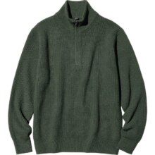优衣库 Souffle Yarn 半拉链针织衫 478546 01 乳白色 160/76A/XS
