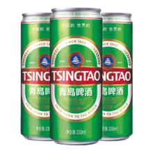 PLUS会员：青岛啤酒 经典原麦汁浓度11°P 纤体罐啤 330mL 12罐