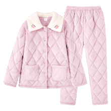 都市丽人 女士三层夹棉加绒加厚居家服套装