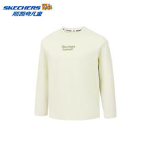 Skechers 斯凯奇 儿童长袖T恤衫 P126K006 墙灰白色 140