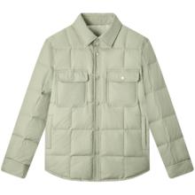 gxgjeans 男款 美式冬季短款翻领轻薄羽绒服 豆绿色-1 170/M