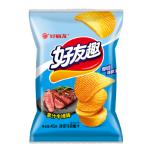 好丽友（ORION）好友趣薯片多口味休闲零食薯片膨化食品办公室追剧儿童解馋小零食 多汁牛排味45g*1袋