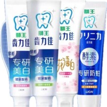 京东购物小程序：狮王 齿力佳牙膏 含氟 510g*1套 专研美白*2+留兰香+花语白