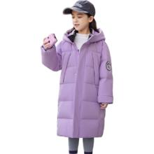ABC KAIA 女童中长款羽绒服 白鸭绒加厚冬季外套