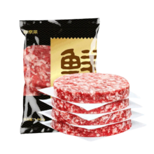鲜京采 谷饲牛肉汉堡饼 1.44kg（12片） 牛肉馅 牛肉丸 牛肉酱