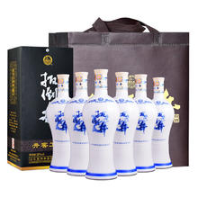 淘金币可用、今日必买：扳倒井 青花瓷 38度 浓香型白酒 700ml*6瓶 礼袋装