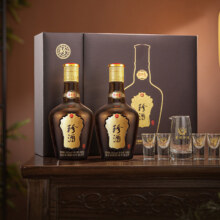 再降价：珍酒珍十五珍藏53度 500ml*2瓶 礼盒带酒具