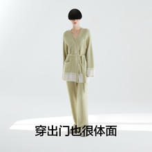 京东PLUS：蕉内 701H女士睡衣加厚睡袍家居服套装 甸黄绿 M