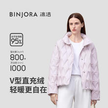 冰洁 【800+高蓬】95%白鸭绒菱格轻薄立领短款羽绒服 J5300DB30