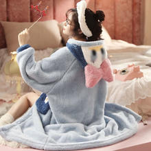 诗莉奥 加厚睡袍长款可外穿家居服睡衣女