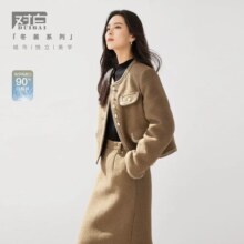 对白 90白鸭绒 小香风金属扣肌理感女式短款羽绒服
