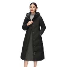 雪中飞 女式连帽长款保暖羽绒服 冬季经典款 日常休闲舒适