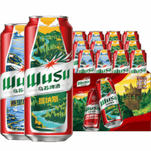 88VIP: 乌苏啤酒风景罐500ml*6罐*2共12罐