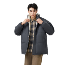 361° 男士加绒加厚棉服 立领夹克外套 秋冬防风保暖纯色款