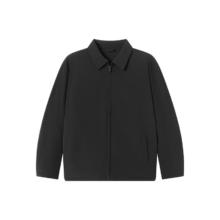 京东京造白鹅绒羽绒服男冬季新款商务通勤加厚保暖外套男翻领 黑色