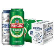 青岛啤酒 经典拉格500ml*8听 全麦白啤500ml*2听 礼盒装 年货送礼 4件