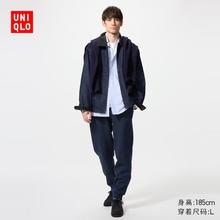再降价：优衣库 HEATTECH 男装仿羊羔绒运动长裤 479787 藏青色 L 25秋冬新款