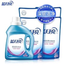 蓝月亮 深层洁净低泡易漂洗衣液 薰衣草香 1kg瓶*1+1kg袋*4 机洗手洗通用 10斤套装