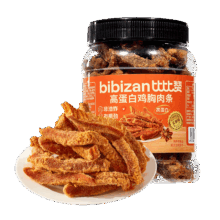 比比赞 高蛋白鸡胸肉条 400g 五香味罐装 鸡肉干 减脂零食*6件