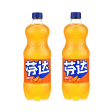 可口可乐 芬达 碳酸饮料 1L 大瓶装 家庭聚会 2瓶装