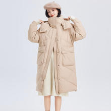 雪中飞 2025冬女士中长款羽绒服百搭时尚休闲气质大口袋保暖舒适 卡其色|7101 M /160/84A