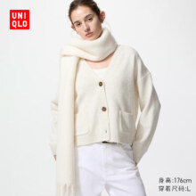 优衣库 女装舒芙蕾针织短开衫 478339 01 乳白色 S /155/80A