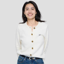 Gap 女装 刺绣logo宽松花扣针织开衫 10168796215875