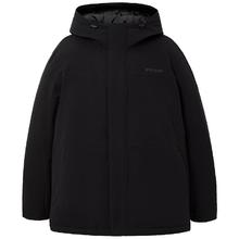 杰克琼斯 冬季新款连帽防泼水户外羽绒服 E43纯黑色