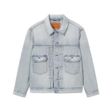 Levi's 25年春季男士美式街头复古水洗牛仔夹克外套 浅蓝色 A7632-0011 XL