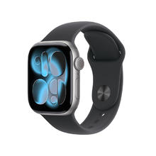 Apple Watch Series 11 智能手表 GPS+蜂窝版 42mm 深空灰色铝金属表壳 黑色运动型表带 S/M