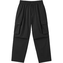 gxgjeans 美式口袋设计宽松松紧腰工装休闲裤 黑色