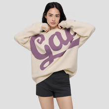 Gap 最后两小时盖璞男女装2025秋季新款提花logo圆领针织衫宽松内搭上衣