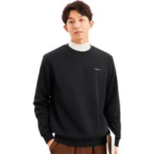 鸿星尔克 卫衣男 加绒款 XL 正黑 秋冬季新款 保暖休闲运动上衣