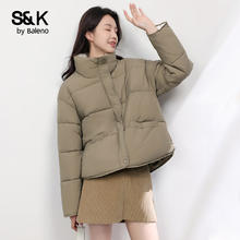 班尼路 冬季加绒加厚短款立领面包服