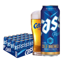 凯狮 CASS 啤酒 500ml*24罐 4.5度 韩国进口 原味 年货节送礼