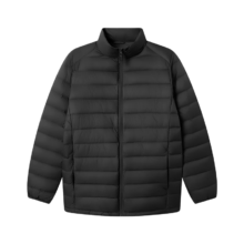 京东京造 air+零压排骨羽绒 轻薄羽绒服男外套冬90鸭绒立领 曜石黑 L