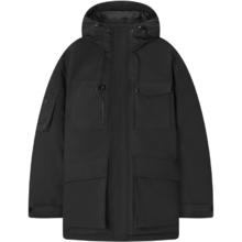 gxgjeans 美式冬季保暖工装短款连帽羽绒服 黑色