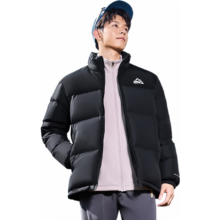 鸿星尔克 驭光2.0 羽绒服 男秋冬新款 防泼水夹克 正黑 L (165-170cm/120-130斤)