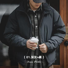 马登 美式复古新国标90白鸭绒羽绒服男冬季防风保暖连帽加厚外套防寒服 深灰色 S