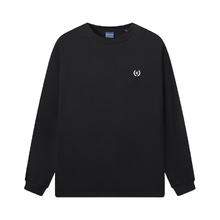 gxgjeans 美式刺绣圆领套头长袖T恤 黑色