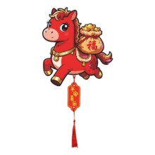 2026新年元旦卡通马年灯笼儿童春节手提花灯手工diy材料制作发光