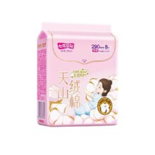 88VIP：七度空间 天山绒棉卫生巾 敏感肌新疆棉 夜用290mm 8片