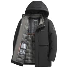 罗蒙 ROMON 可拆卸连帽棉服 男士中老年爸爸装 5V205603 藏青 2XL (185) 适合150-165斤